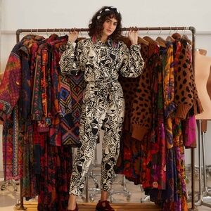MIDNIGHT LEOPARDS BELT CANVAS JUMPSUIT